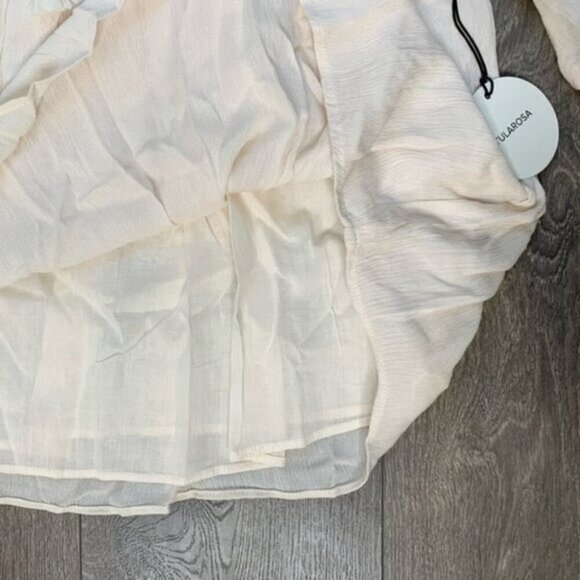 Tularosa Revolve Huxley Top Cream Tassels ties Gauze Crochet Flutter Sleeve XS - Picture 10 of 16